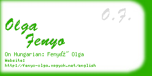 olga fenyo business card